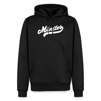 Münster Retro - Männer Premium Bio Hoodie - Schwarz - Vorne - Nico (187cm)