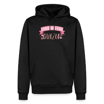 E-Bike Fahrrad E Bike Akku Glitzer Geschenk - Männer Premium Bio Hoodie - Schwarz - Vorne - Nico (187cm)