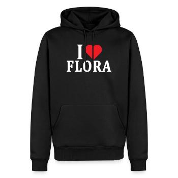 T-Shirt I love Flora T-Shirt Geschenkidee - Männer Premium Bio Hoodie - Schwarz - Vorne - Nico (187cm)