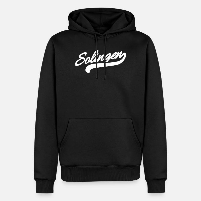 Solingen Retro - Männer Premium Bio Hoodie - Schwarz