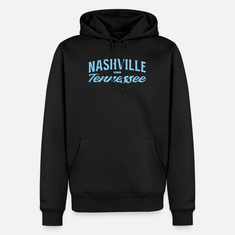 Nashville Script Blau - Männer Premium Bio Hoodie - Schwarz