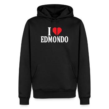 T-Shirt Ich liebe Edmondo T-Shirt Geschenkidee - Männer Premium Bio Hoodie - Schwarz - Vorne - Nico (187cm)