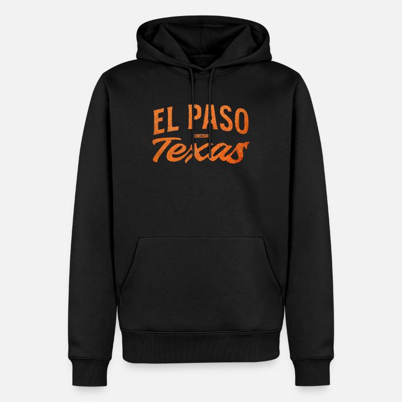 El Paso Texas Script Logo - Männer Premium Bio Hoodie - Schwarz
