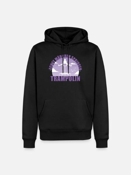 Echte Mädchen springen Trampolin Geschenk - Männer Premium Bio Hoodie - Schwarz