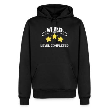 Nerd - Streber - Men’s Premium Organic Hoodie - black - Front - Nico (187cm)