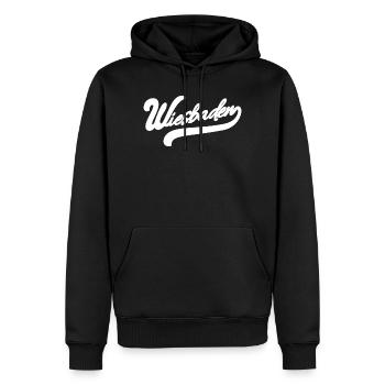 Wiesbaden Retro - Männer Premium Bio Hoodie - Schwarz - Vorne - Nico (187cm)