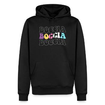 Bocciaspieler Bekleidung mit Boccia Kugeln Boccia - Männer Premium Bio Hoodie - Schwarz - Vorne - Nico (187cm)