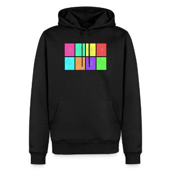 Chanteur de Rock en Pop Art - Sweat à capuche Premium bio Homme - noir - Devant - Nico (187cm)