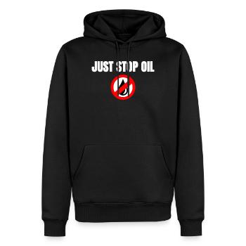 Symbole d’arrêt de l’huile - Sweat à capuche Premium bio Homme - noir - Devant - Nico (187cm)