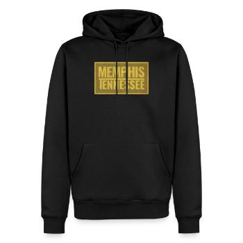 Memphis Tennessee Retro Schrift - Männer Premium Bio Hoodie - Schwarz - Vorne - Nico (187cm)