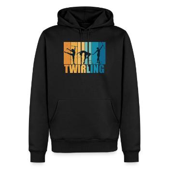 Baton Twirling Sport Vintage Cadeau - Sweat à capuche Premium bio Homme - noir - Devant - Nico (187cm)