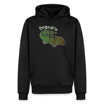Dogodile Hundekrokodil Design - Männer Premium Bio Hoodie - Schwarz - Vorne - Nico (187cm)