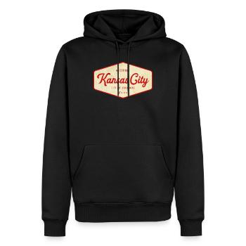 Kansas City États-Unis - Sweat à capuche Premium bio Homme - noir - Devant - Nico (187cm)