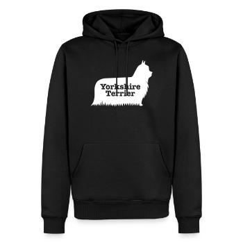 Yorkshire Terrier - Sweat à capuche Premium bio Homme - noir - Devant - Nico (187cm)