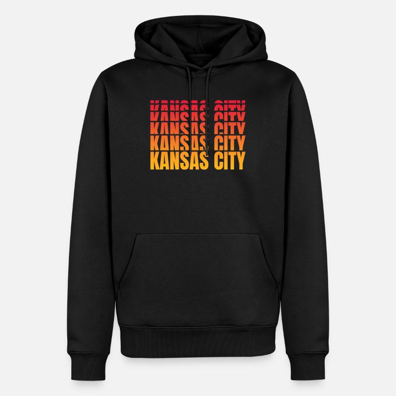 Séquence de gradient de Kansas City - Sweat à capuche Premium bio Homme - noir