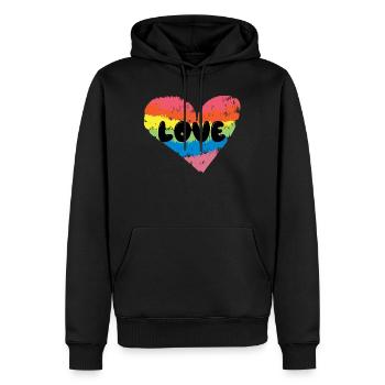 Lgbt Herz Liebe Regenbogen Rechte Homosexueller - Männer Premium Bio Hoodie - Schwarz - Vorne - Nico (187cm)