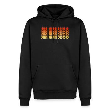 San Francisco Gradient Sunset - Men’s Premium Organic Hoodie - black - Front - Nico (187cm)