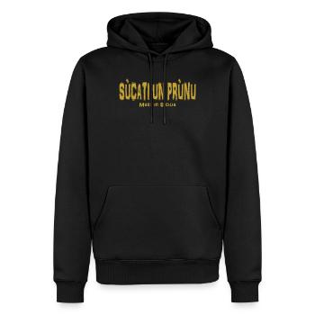 maglietta Sicilia sucati un prunu siciliano - Felpa con cappuccio ecologica premium da uomo - nero - Fronte - Nico (187cm)