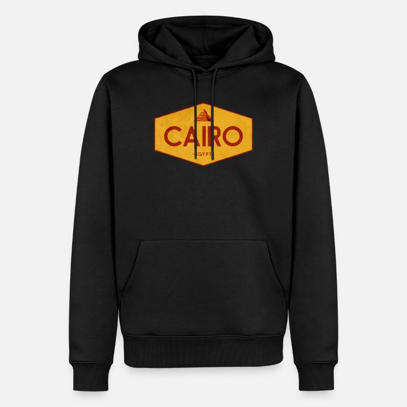 Cairo Egypt Pyramid Emblem - Männer Premium Bio Hoodie - Schwarz