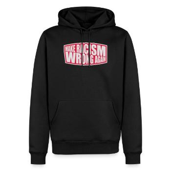 Rendre le racisme répréhensible - Sweat à capuche Premium bio Homme - noir - Devant - Nico (187cm)