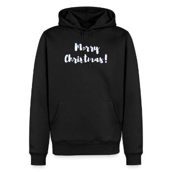 Frohe Weihnachten! - (Frohe Weihnachten)! - Männer Premium Bio Hoodie - Schwarz - Vorne - Nico (187cm)