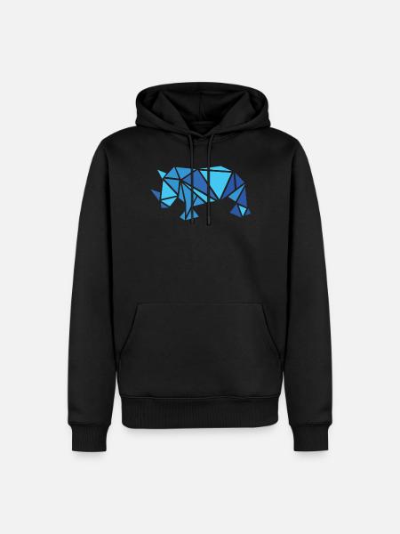 nashorn rhino blau Muster Teile Tiere Abstrakt - Männer Premium Bio Hoodie - Schwarz