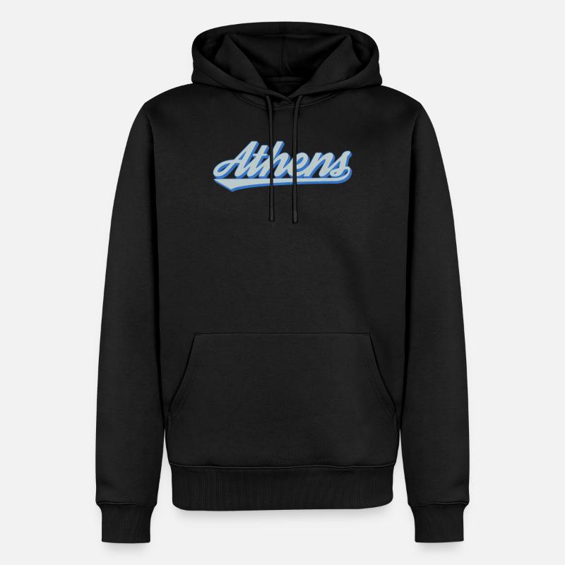 Athens Script Rétro - Sweat à capuche Premium bio Homme - noir