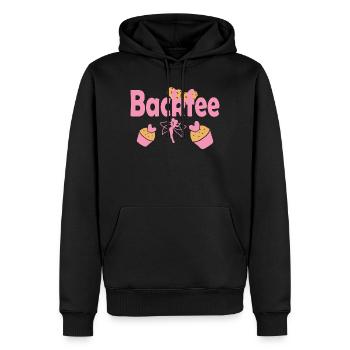 Backfee Motiv mit Keksen und Fee - Männer Premium Bio Hoodie - Schwarz - Vorne - Nico (187cm)