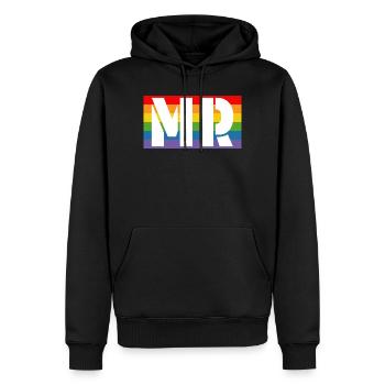 Chemise arc-en-ciel MR - Sweat à capuche Premium bio Homme - noir - Devant - Nico (187cm)