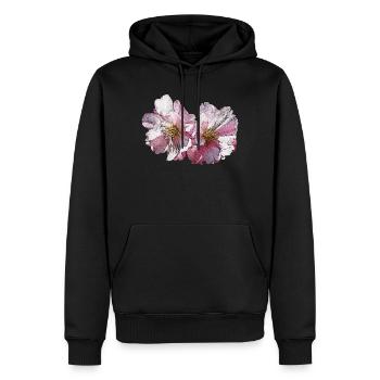 hübsche blumen fotos, japanische Kirschblüte - Männer Premium Bio Hoodie - Schwarz - Vorne - Nico (187cm)