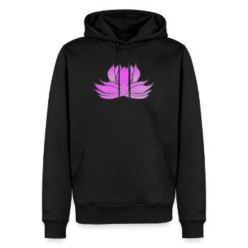 blumenmotive japan, japanische wasserrose - Männer Premium Bio Hoodie - Schwarz - Vorne - Nico (187cm)