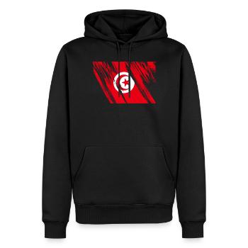 Drapeau de la Tunisie - Sweat à capuche Premium bio Homme - noir - Devant - Nico (187cm)