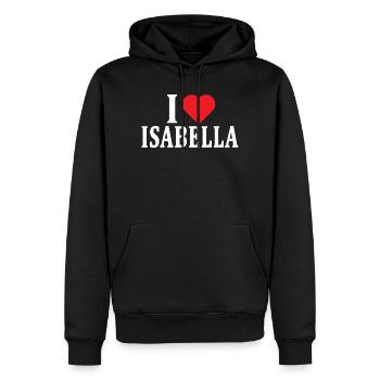 T-Shirt Ich liebe Isabella T-Shirt Geschenkidee - Männer Premium Bio Hoodie - Schwarz - Vorne - Nico (187cm)