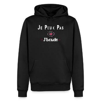 je peux pas j boude ,bouder drole humour tee - Sweat à capuche Premium bio Homme - noir - Devant - Nico (187cm)