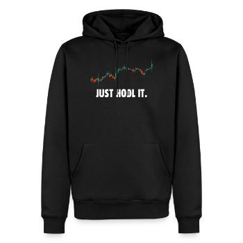 Halten Sie es einfach bitcoin - Männer Premium Bio Hoodie - Schwarz - Vorne - Nico (187cm)