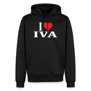 T-Shirt Ich liebe Iva T-Shirt Geschenkidee - Männer Premium Bio Hoodie - Schwarz - Vorne - Nico (187cm)