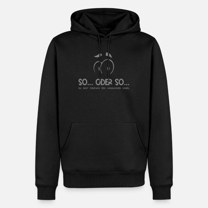 So...Oder So: Hässlicher Vogel - Grau - Männer Premium Bio Hoodie - Schwarz