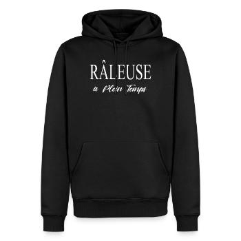 drole Humour humoristique, Râleuse a plein temps - Sweat à capuche Premium bio Homme - noir - Devant - Nico (187cm)