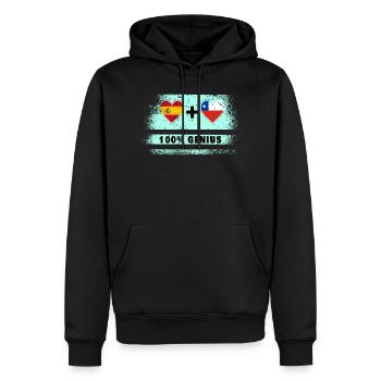Flagge Spanien und Chile 100% genial - Männer Premium Bio Hoodie - Schwarz - Vorne - Nico (187cm)