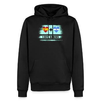 Flagge Spanien und El Salvador 100% genial - Männer Premium Bio Hoodie - Schwarz - Vorne - Nico (187cm)