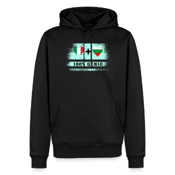 Italie et Bulgarie 100% drapeau de génie - Sweat à capuche Premium bio Homme - noir - Devant - Nico (187cm)