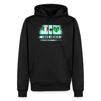 Italie et Brésil 100% drapeau de génie - Sweat à capuche Premium bio Homme - noir - Devant - Nico (187cm)