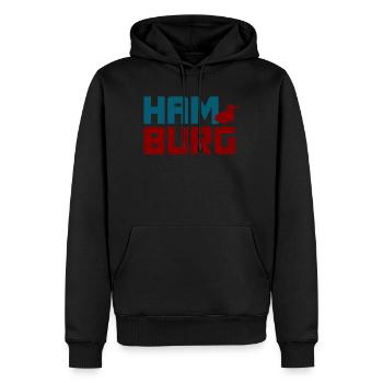 Hamburg Fan Möwe Quote Hansestadt Nordsee - Männer Premium Bio Hoodie - Schwarz - Vorne - Nico (187cm)
