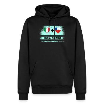Italie et Chili 100% drapeau de génie - Sweat à capuche Premium bio Homme - noir - Devant - Nico (187cm)