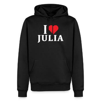 T-Shirt Ich liebe Julia T-Shirt Geschenkidee - Männer Premium Bio Hoodie - Schwarz - Vorne - Nico (187cm)