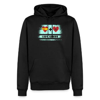 Spanien und Marokko Flagge 100% genial - Männer Premium Bio Hoodie - Schwarz - Vorne - Nico (187cm)