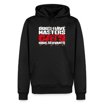 Meisterhunde, Dienerkatzen - Männer Premium Bio Hoodie - Schwarz - Vorne - Nico (187cm)