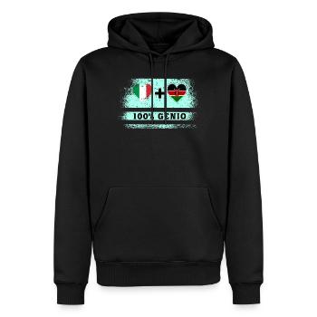 Italie et Kenya 100% drapeau de génie - Sweat à capuche Premium bio Homme - noir - Devant - Nico (187cm)