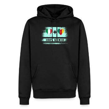 Italie et Cameroun 100% drapeau de génie - Sweat à capuche Premium bio Homme - noir - Devant - Nico (187cm)