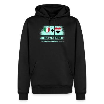 Italie et Irak 100% drapeau de génie - Sweat à capuche Premium bio Homme - noir - Devant - Nico (187cm)